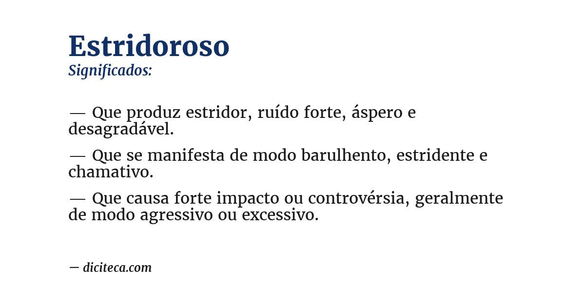 Significado de estridoroso