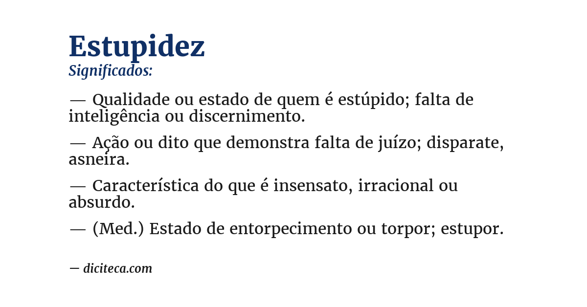 Significado de estupidez