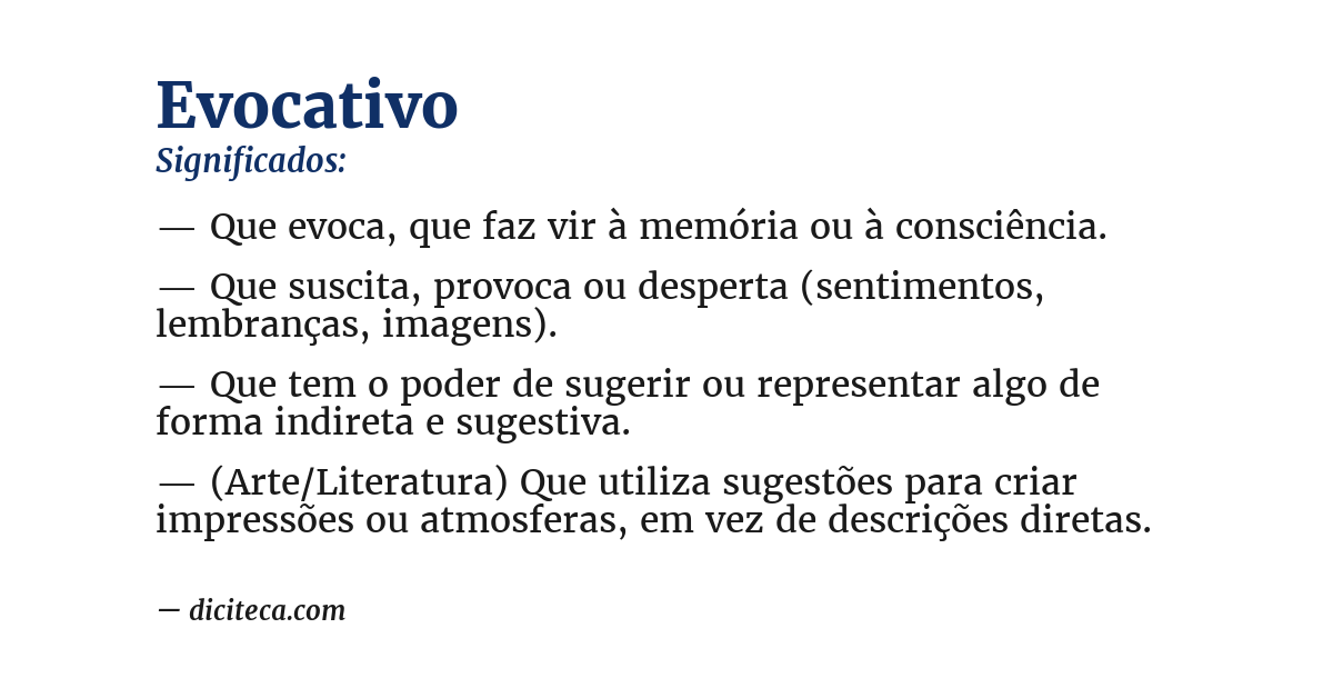 Significado de evocativo