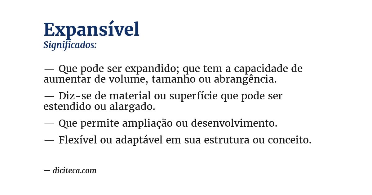 Significado de expansível