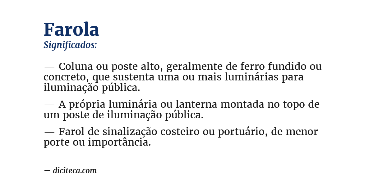 Significado de farola