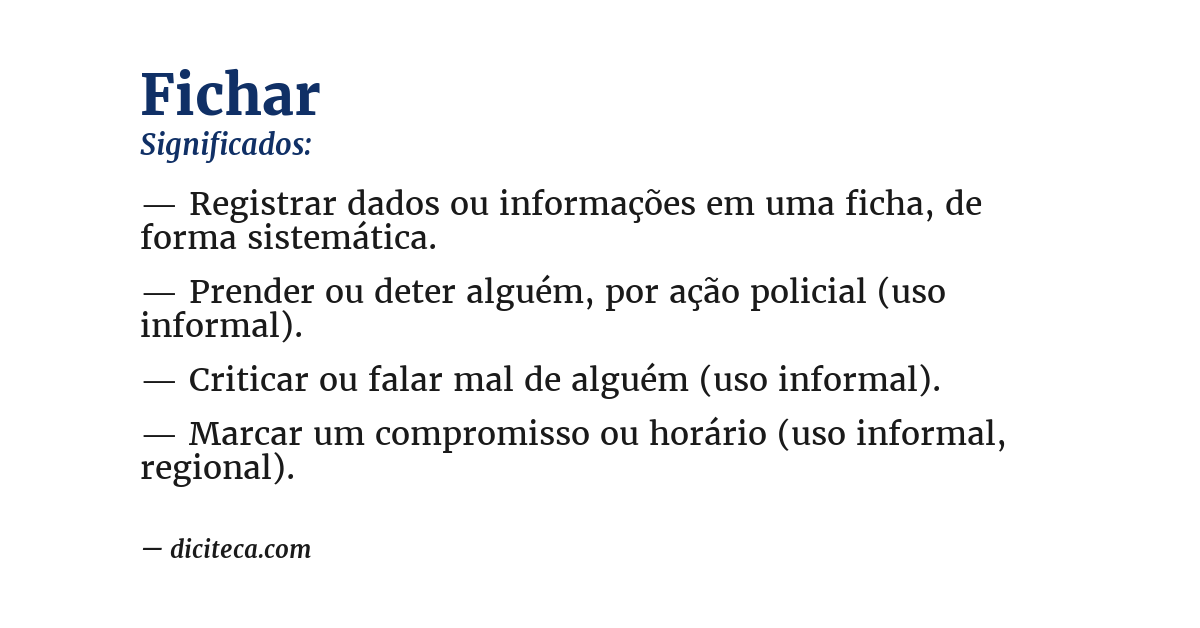 Significado de fichar