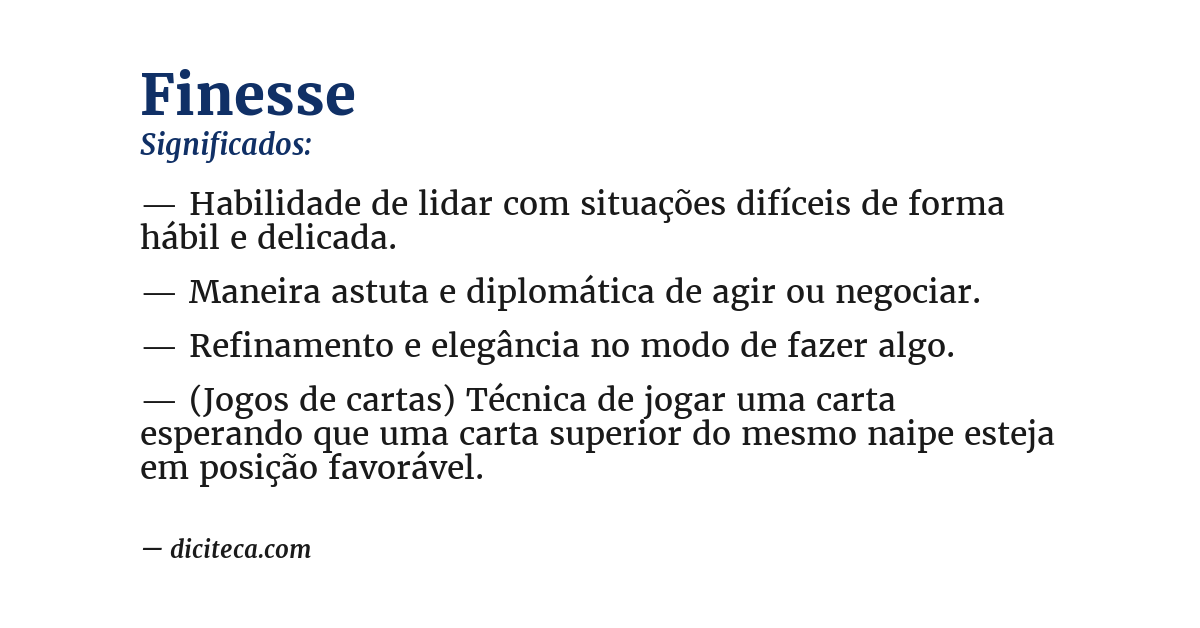 Significado de finesse