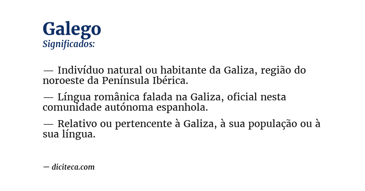 Significado de galego
