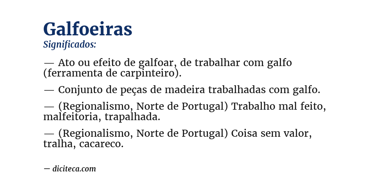 Significado de galfoeiras