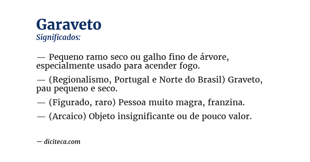 Significado de garaveto