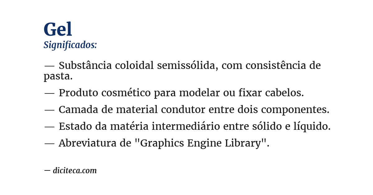 Significado de gel