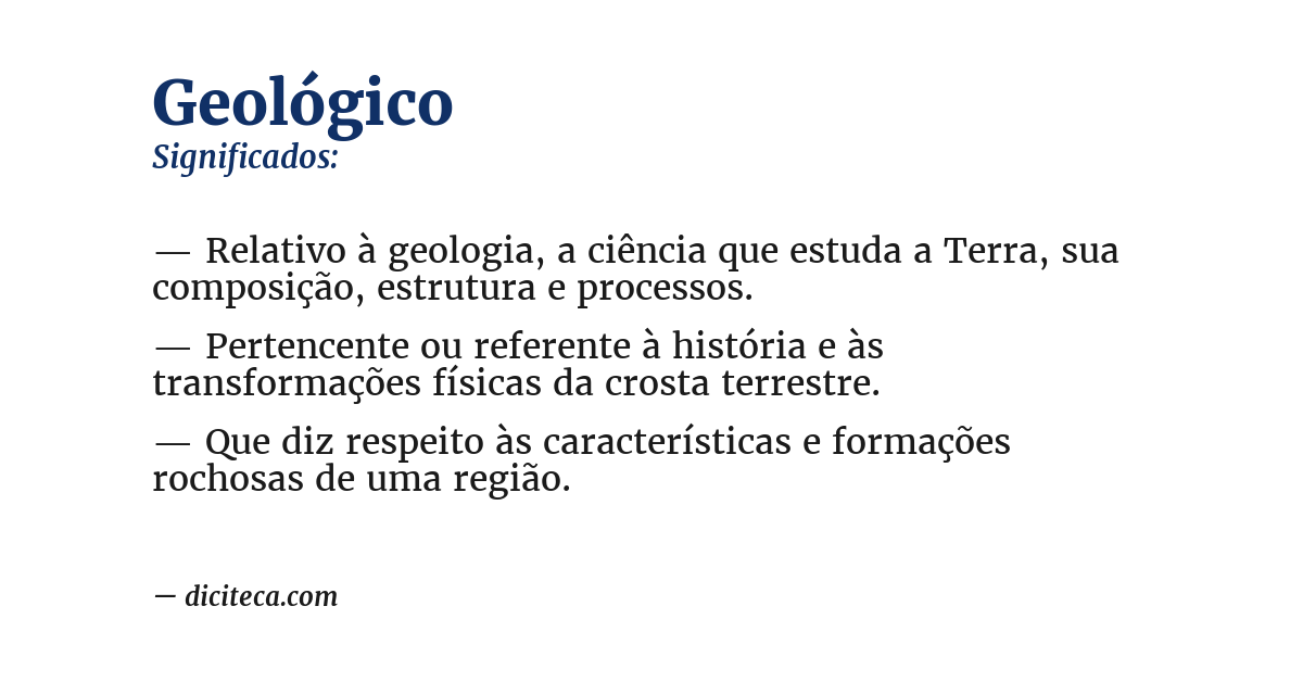 Significado de geológico