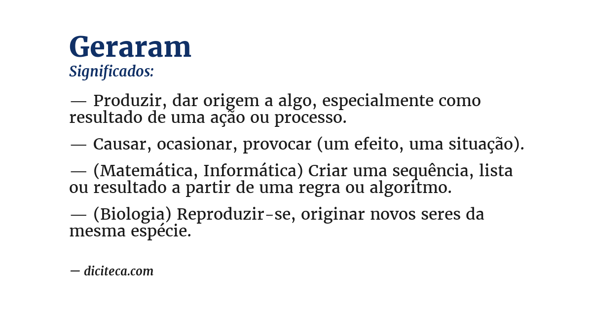 Significado de geraram