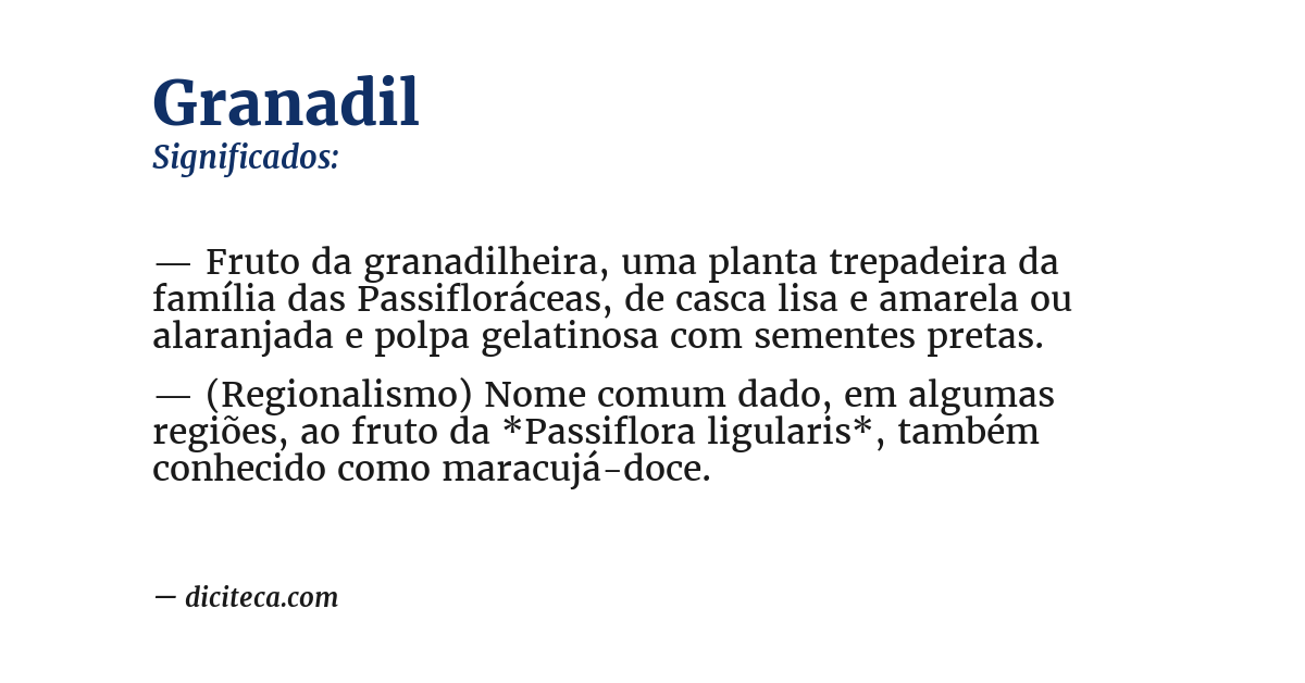 Significado de granadil