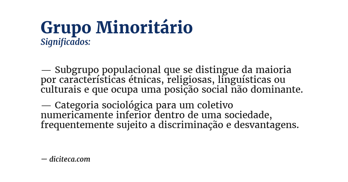 Significado de grupo minoritário