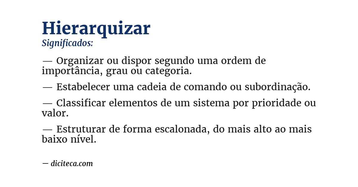 Significado de hierarquizar