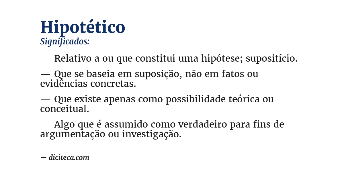 Significado de hipotético