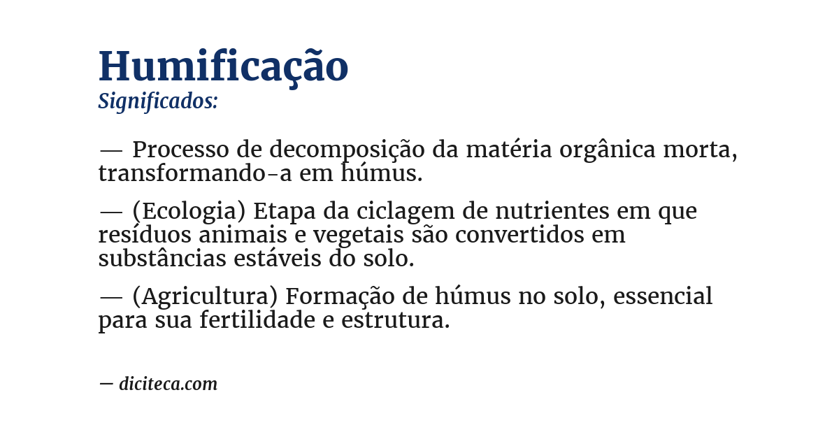 Significado de humificação