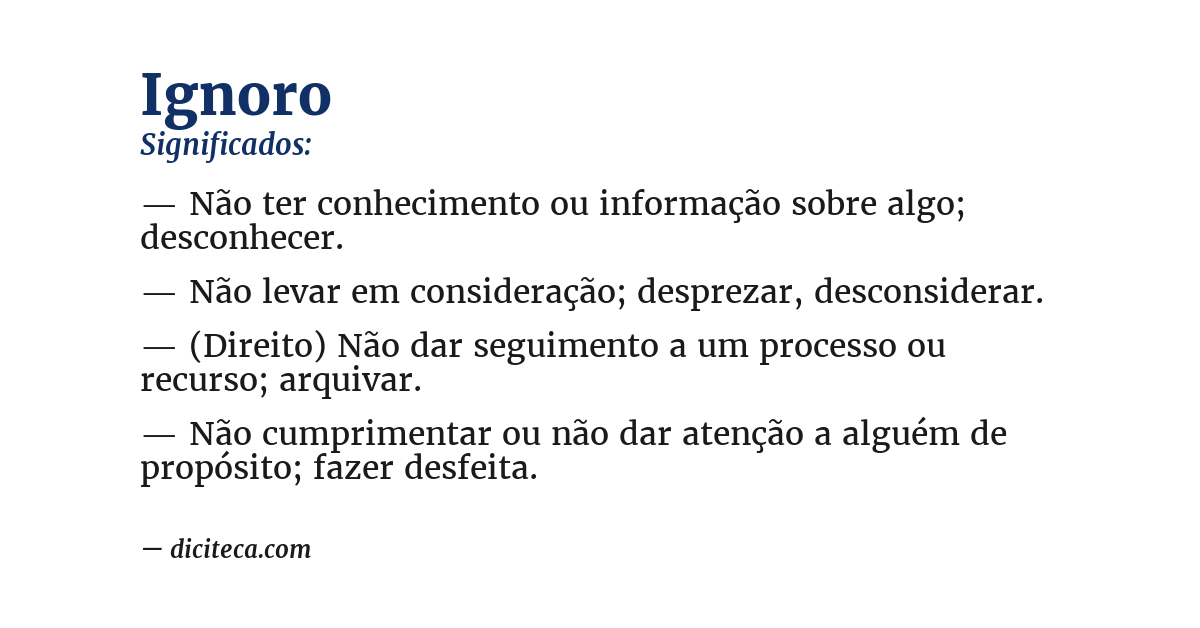 Significado de ignoro