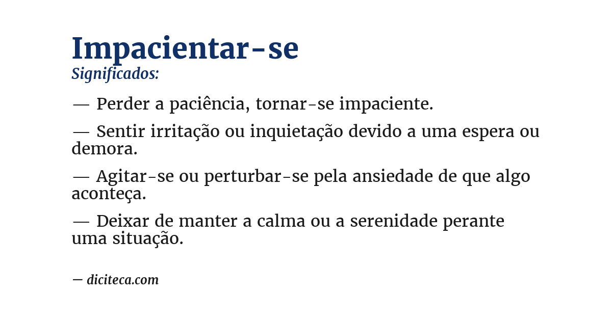Significado de impacientar-se