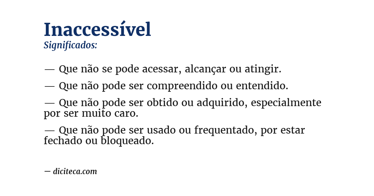 Significado de inaccessível