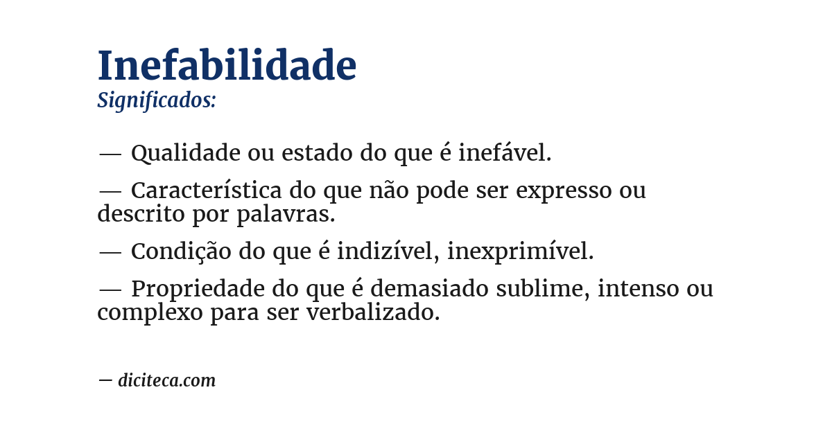 Significado de inefabilidade