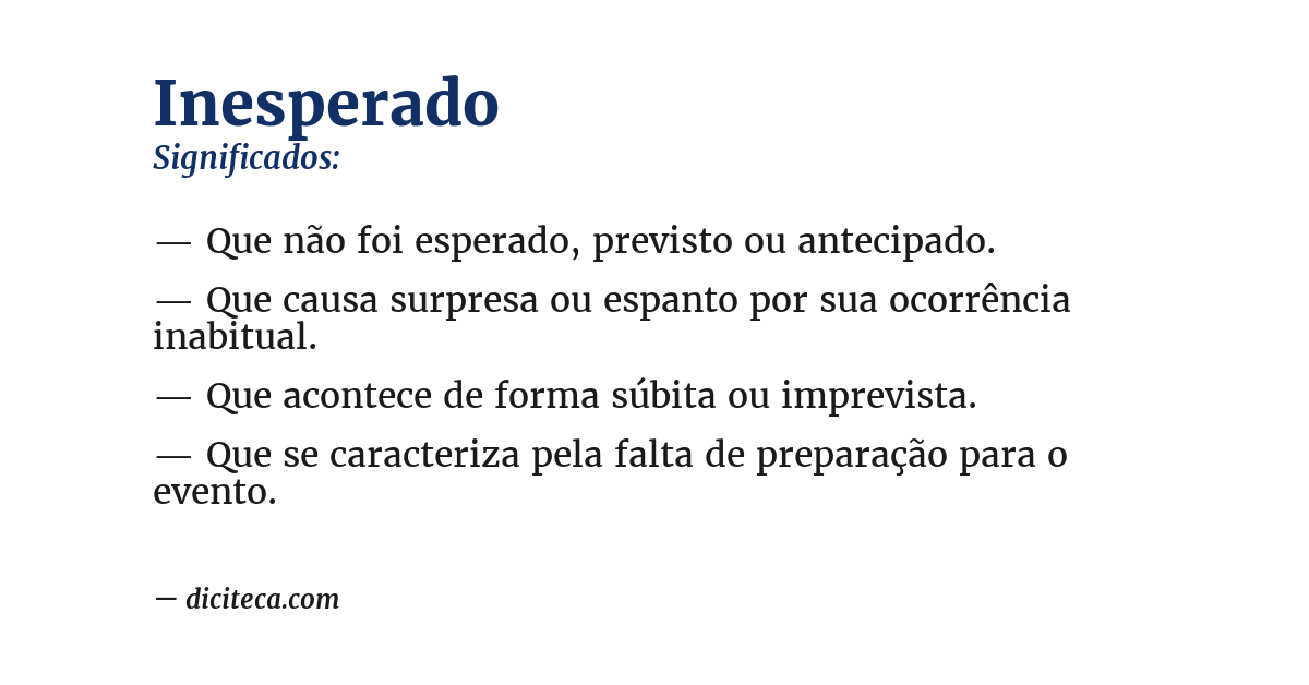 Significado de inesperado