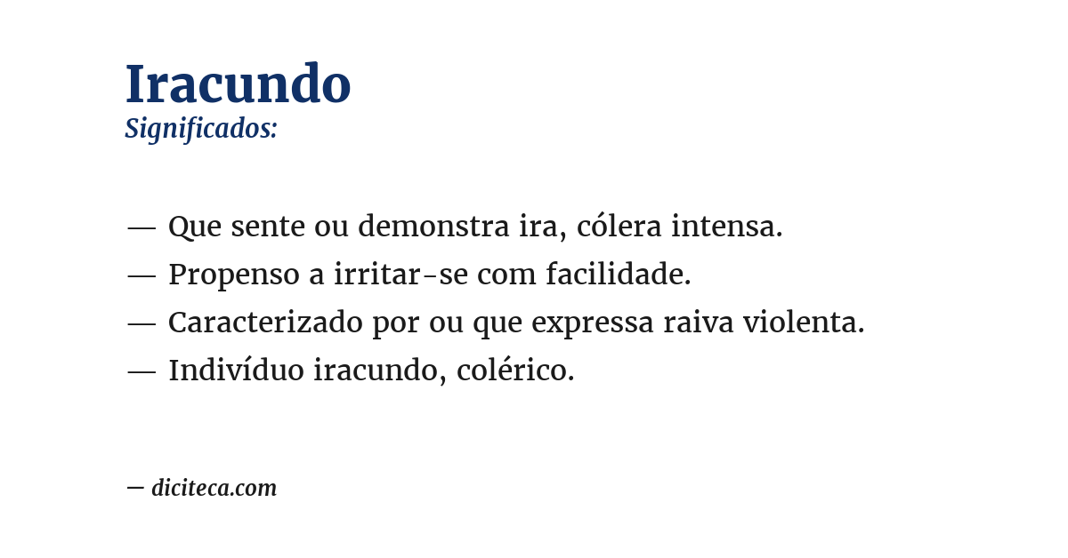 Significado de iracundo