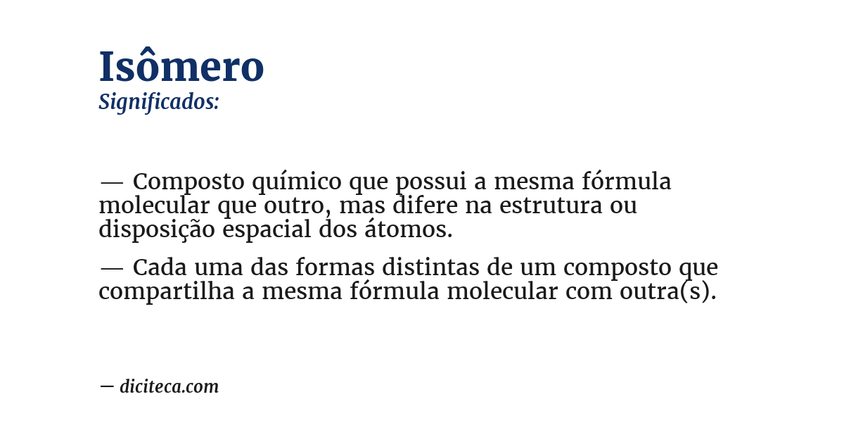 Significado de isômero