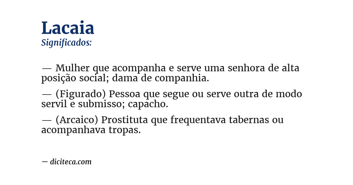 Significado de lacaia