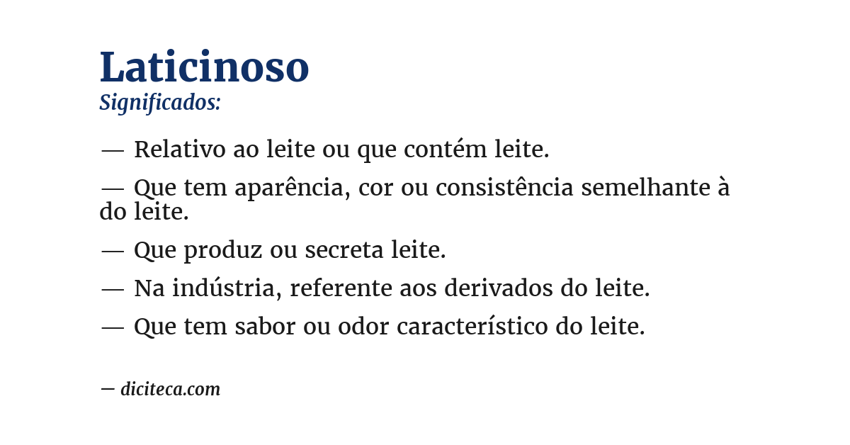 Significado de laticinoso