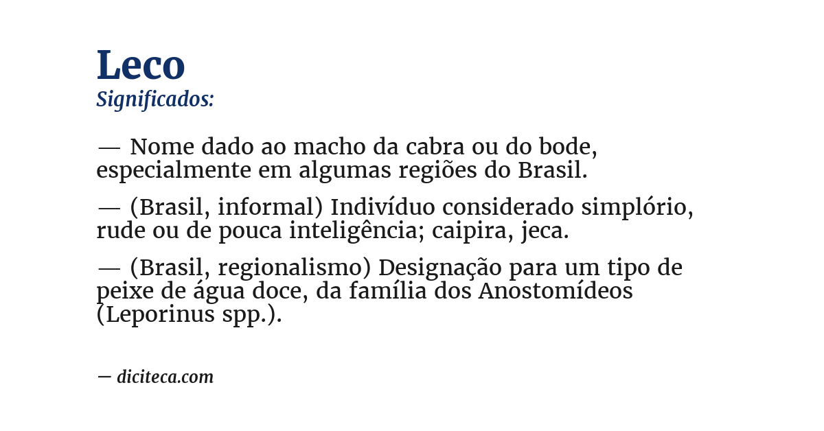 Significado de leco