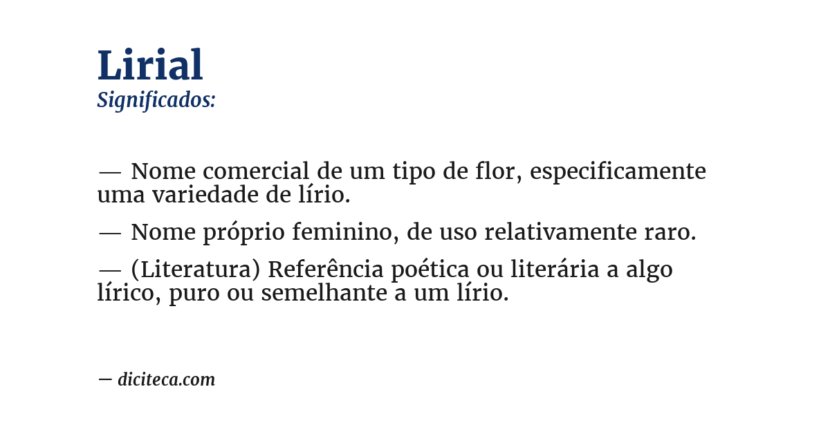Significado de lirial