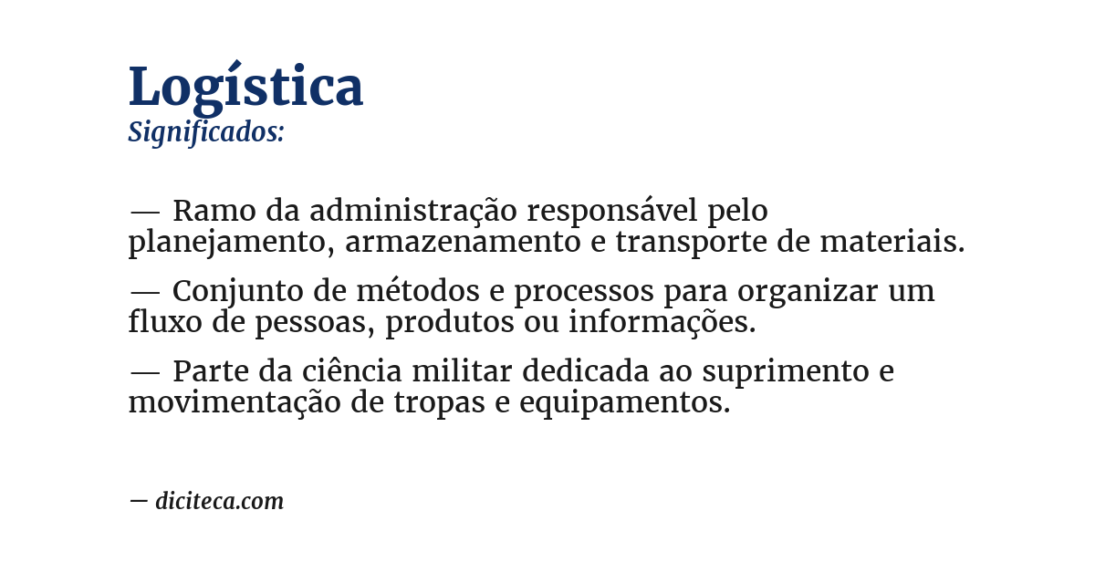 Significado de logística