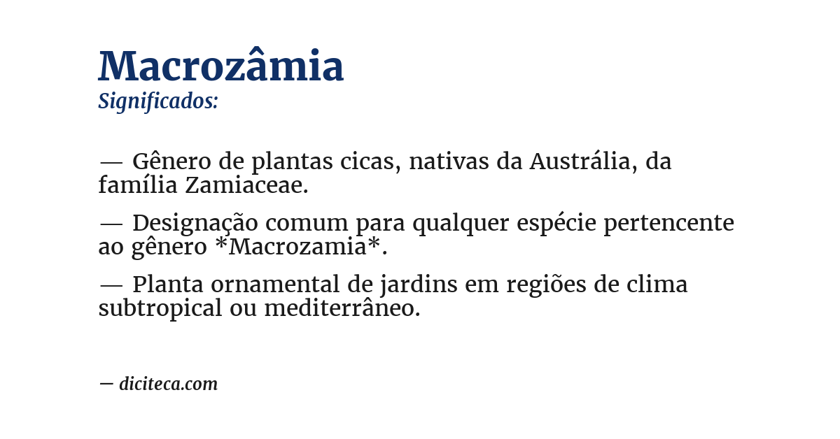 Significado de macrozâmia