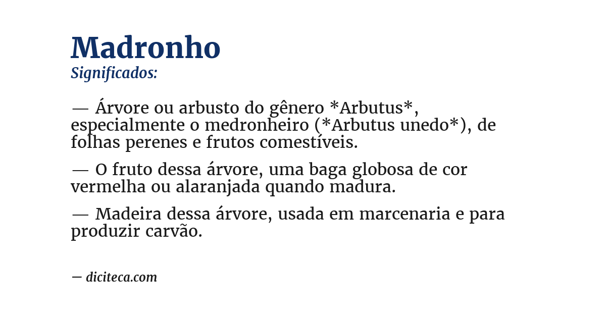 Significado de madronho