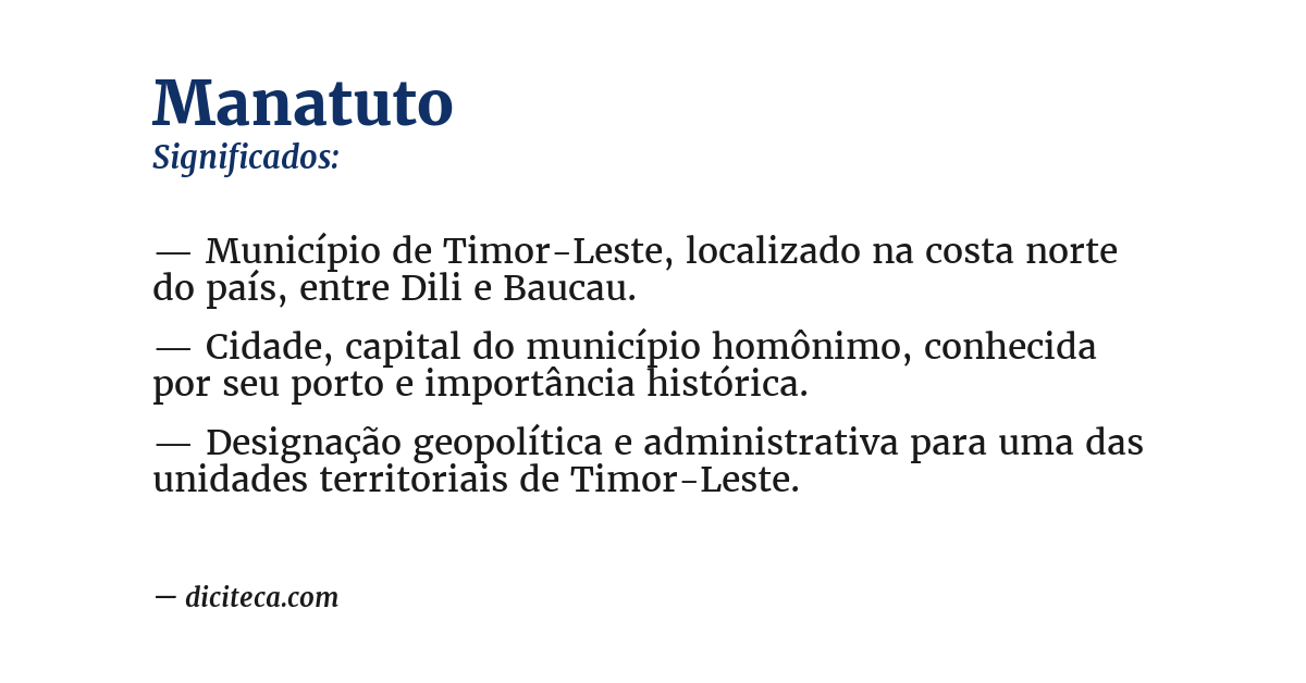 Significado de manatuto