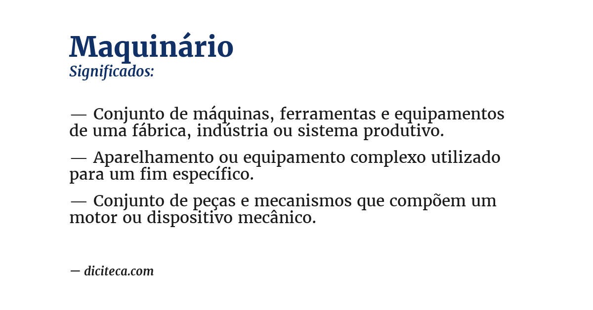 Significado de maquinário