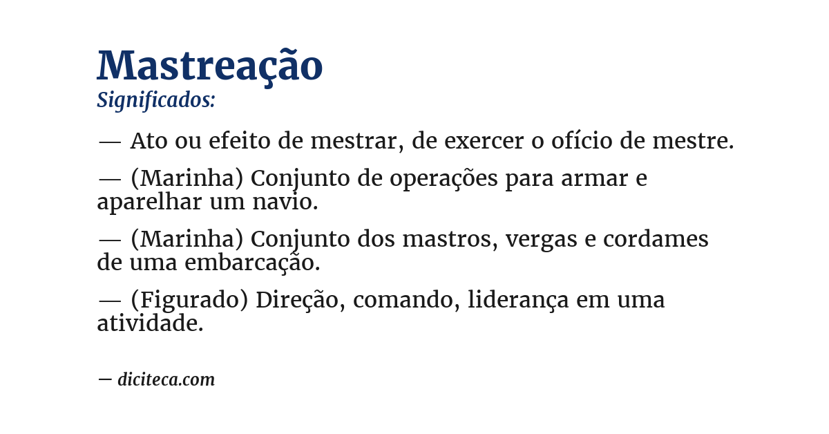 Significado de mastreação