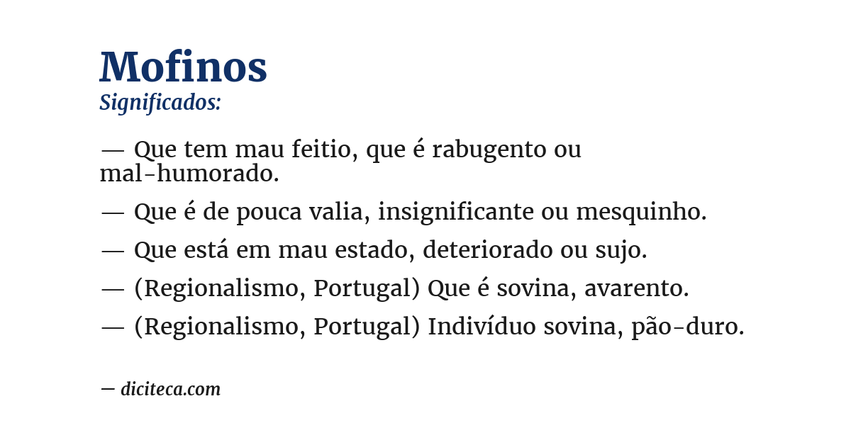 Significado de mofinos