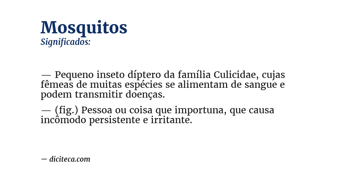 Significado de mosquitos