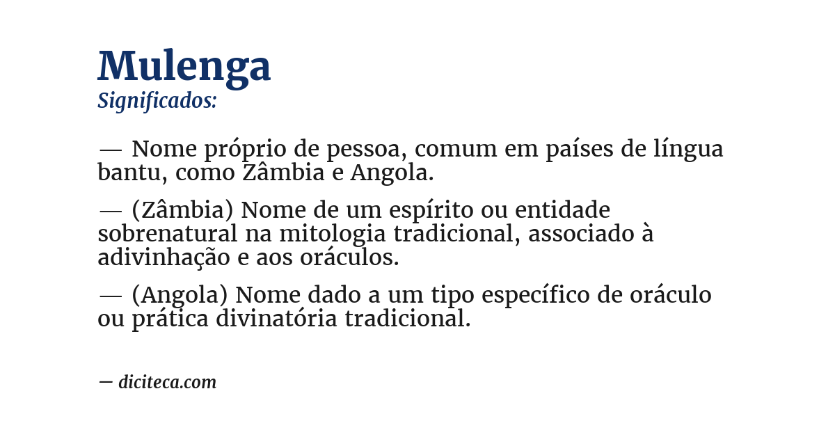 Significado de mulenga