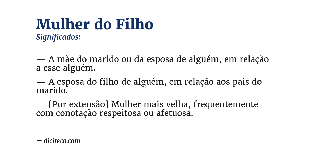 Significado de mulher do filho