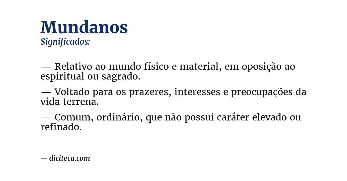 Significado de mundanos