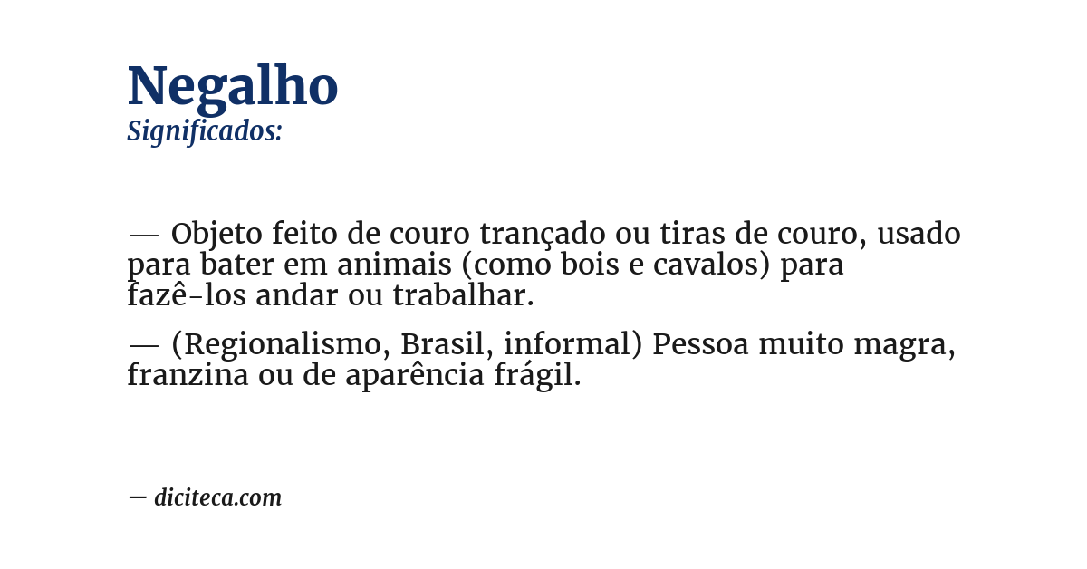 Significado de negalho