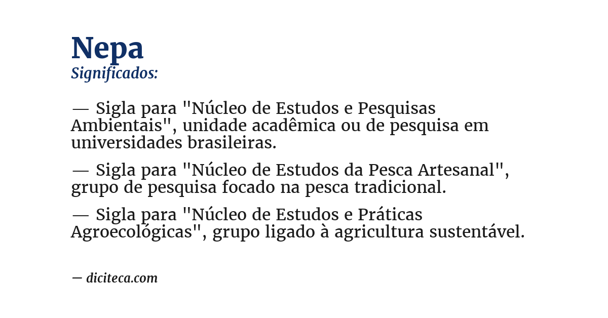 Significado de nepa