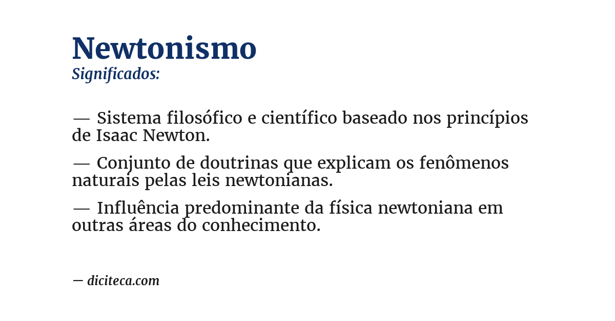Significado de newtonismo