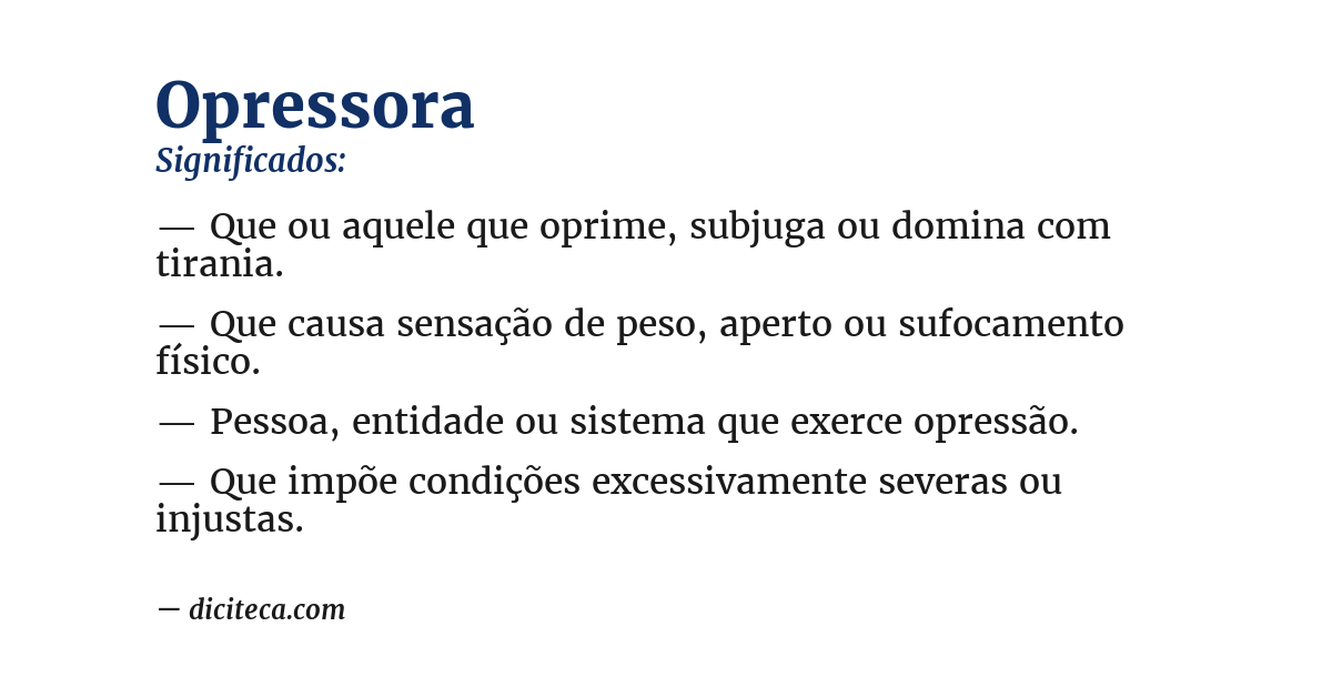 Significado de opressora