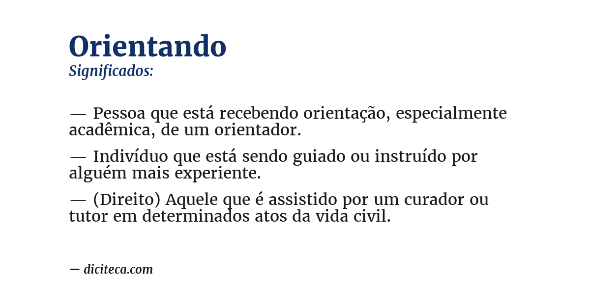 Significado de orientando