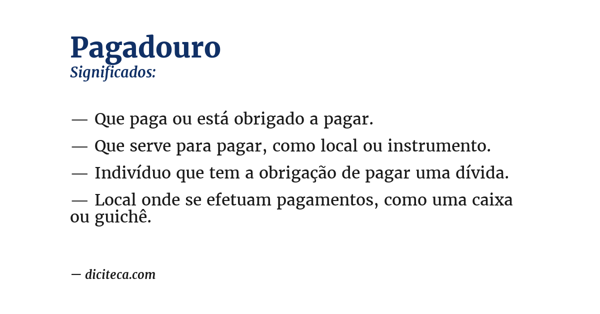 Significado de pagadouro