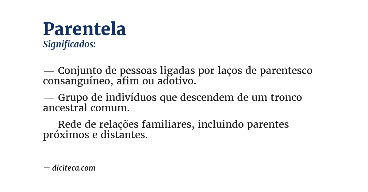 Significado de parentela