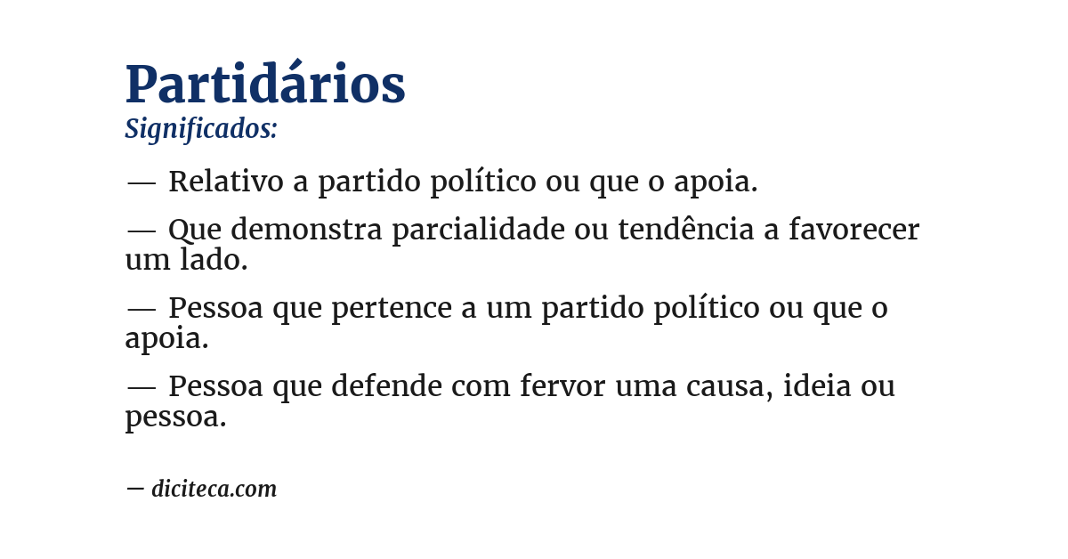 Significado de partidários