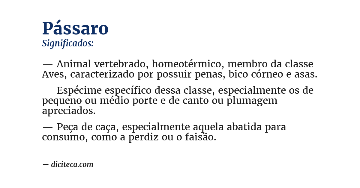 Significado de pássaro