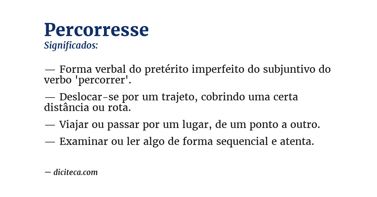 Significado de percorresse
